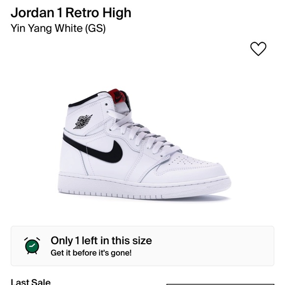 Size 5.5 youth Jordan 1 yin Yang - Picture 8 of 8